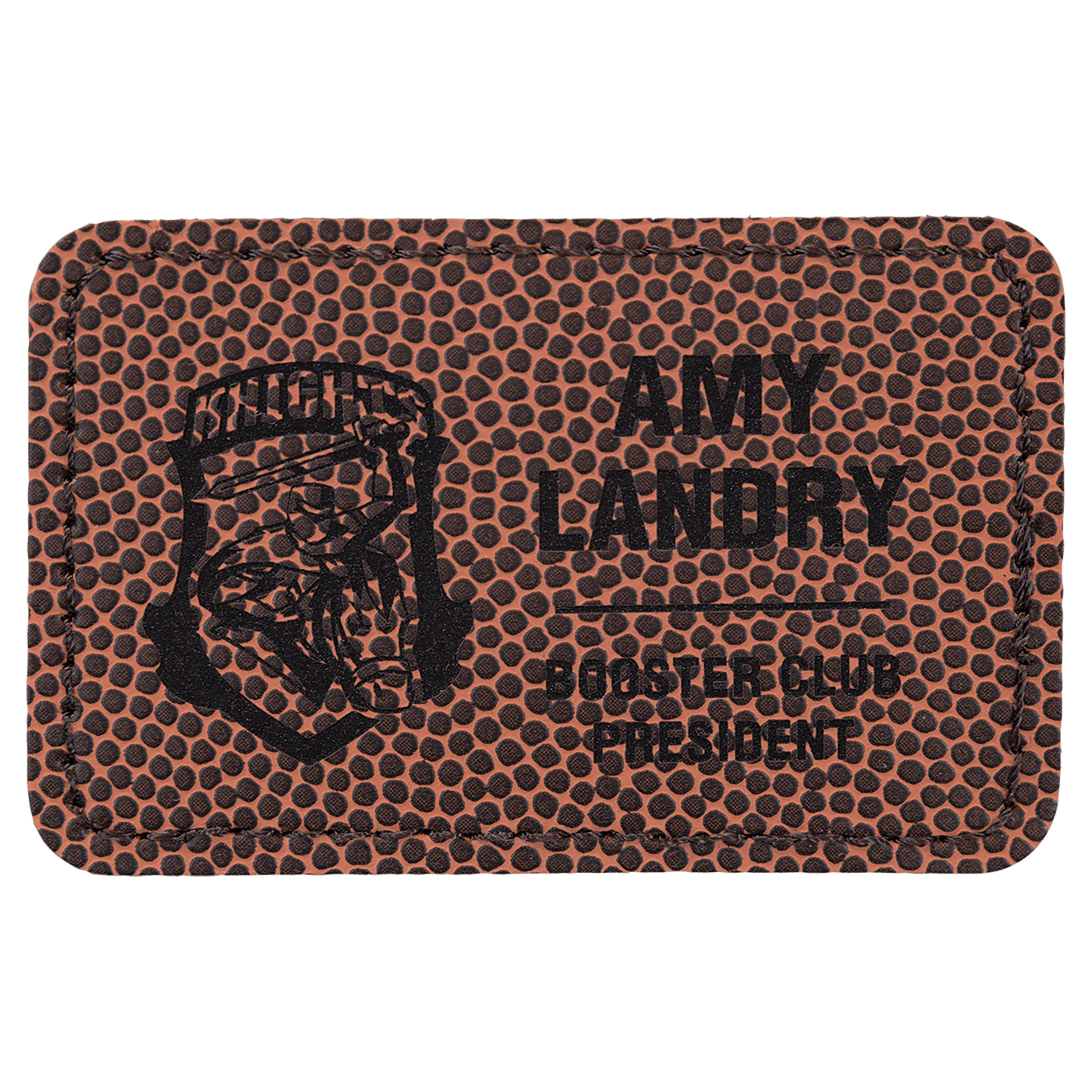 Football 3" x 2" Laserable Leatherette Rectangle Patch with Kota Pro Adhesive