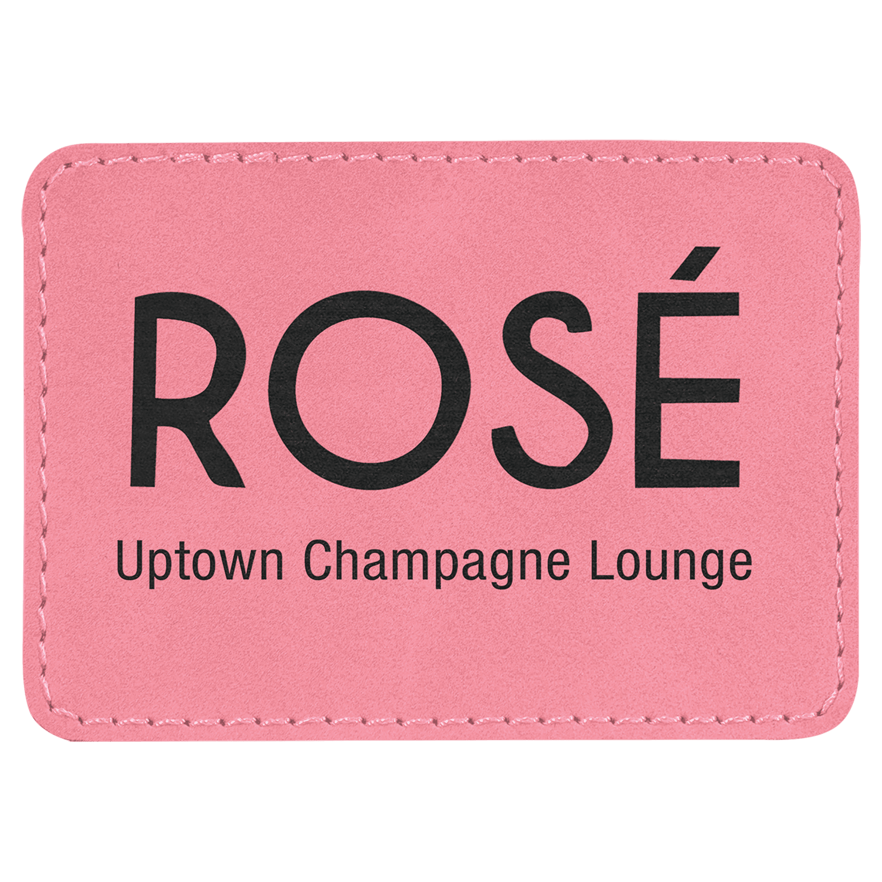 Pink 3 1/2" x 2 1/2" Laserable Leatherette Rectangle Patch with Kota Pro Adhesive