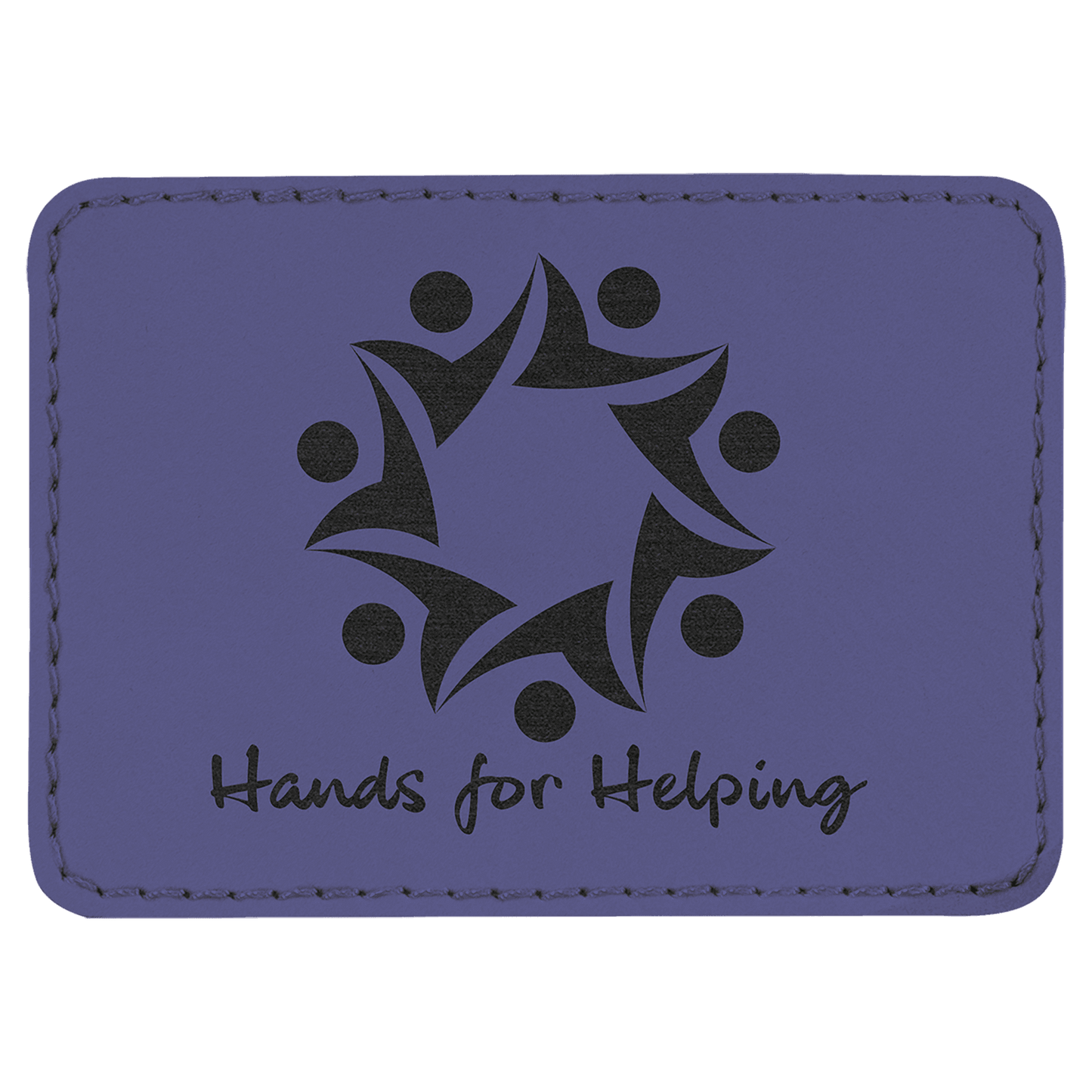 Purple 3 1/2" x 2 1/2" Laserable Leatherette Rectangle Patch with Kota Pro Adhesive