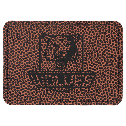 Football 3 1/2" x 2 1/2" Laserable Leatherette Rectangle Patch with Kota Pro Adhesive