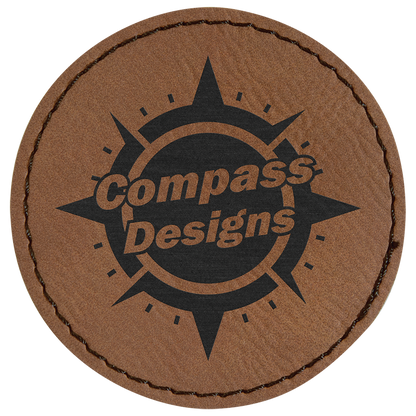 Dark Brown 2 1/2" Round Laserable Leatherette Patch with Adhesive
