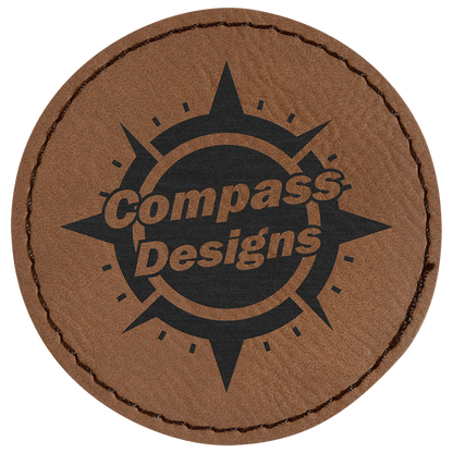 Dark Brown 2 1/2" Laserable Leatherette Round Patch with Kota Pro Adhesive