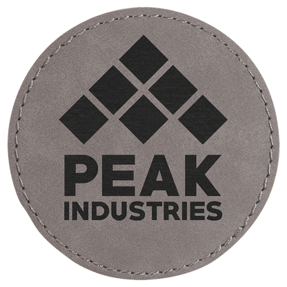 Gray 3" Laserable Leatherette Round Patch with Adhesive