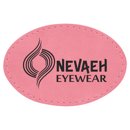 Pink 3" x 2" Laserable Leatherette Oval Patch with Kota Pro Adhesive