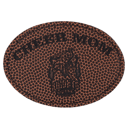 Football 3 1/2" x 2 1/2" Laserable Leatherette Oval Patch with Kota Pro Adhesive