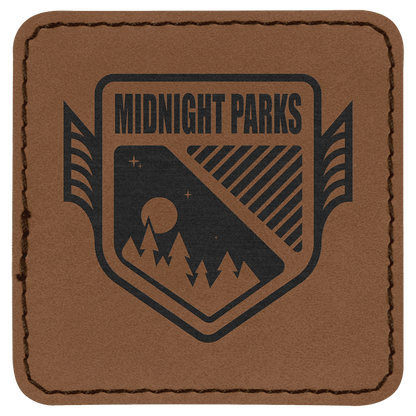 Dark Brown 2 1/2" x 2 1/2" Laserable Leatherette Square Patch with Kota Pro Adhesive
