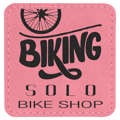 Pink 2 1/2" x 2 1/2" Laserable Leatherette Square Patch with Kota Pro Adhesive