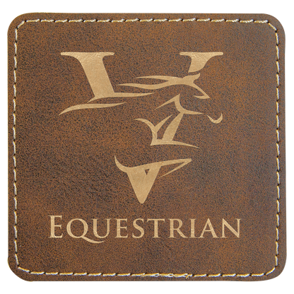 Rustic/Gold 3" x 3" Square Laserable Leatherette Patch with Adhesive