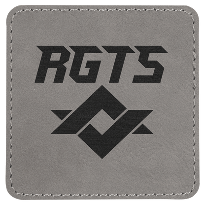 Gray 3" x 3" Laserable Leatherette Square Patch with Kota Pro Adhesive
