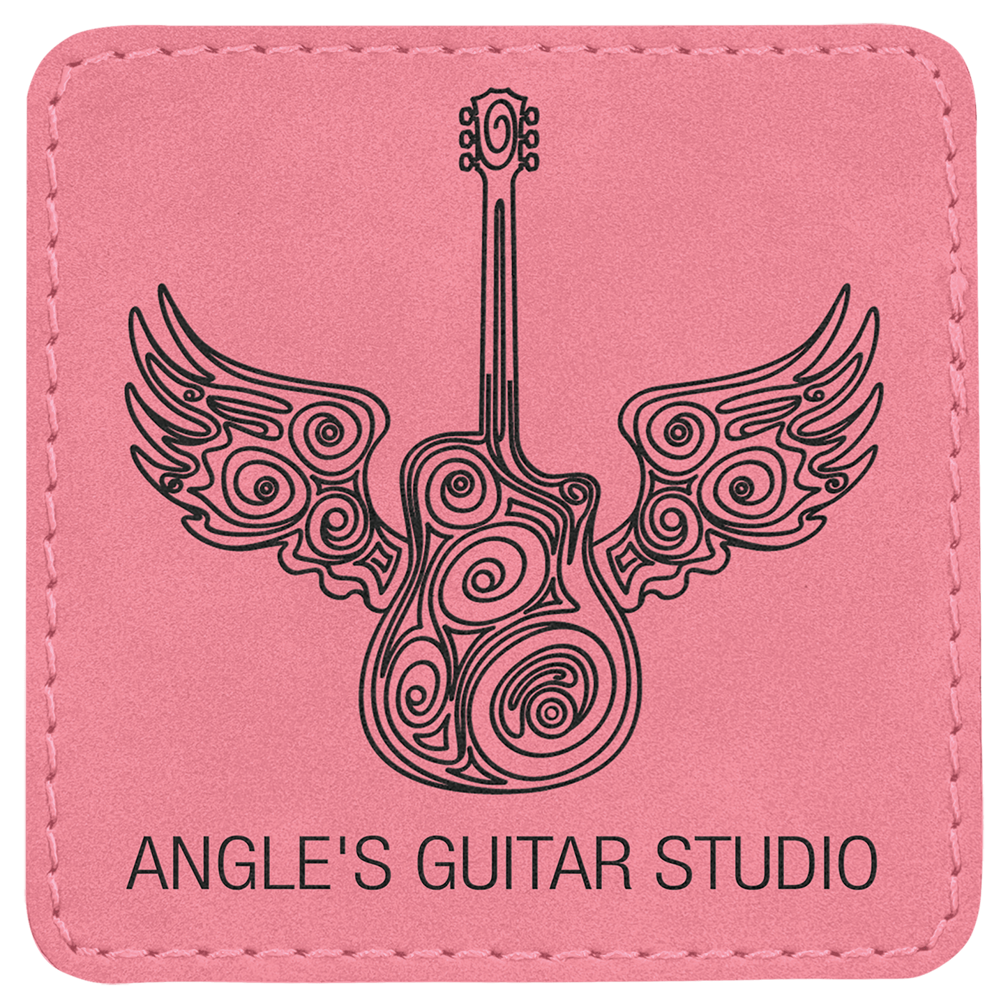Pink 3" x 3" Laserable Leatherette Square Patch with Kota Pro Adhesive
