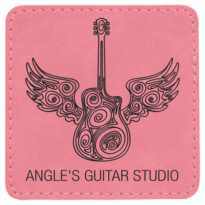 Pink 3" x 3" Laserable Leatherette Square Patch with Kota Pro Adhesive
