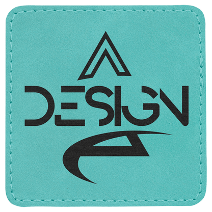 Teal 3" x 3" Laserable Leatherette Square Patch with Kota Pro Adhesive