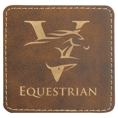 Rustic/Gold 3" x 3" Laserable Leatherette Square Patch with Kota Pro Adhesive