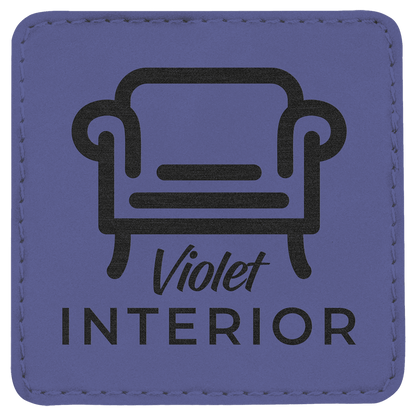 Purple 3" x 3" Laserable Leatherette Square Patch with Kota Pro Adhesive