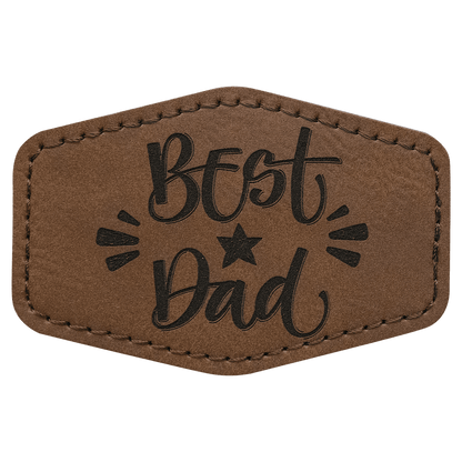 Dark Brown 3" x 2" Laserable Leatherette Hex Patch with Kota Pro Adhesive