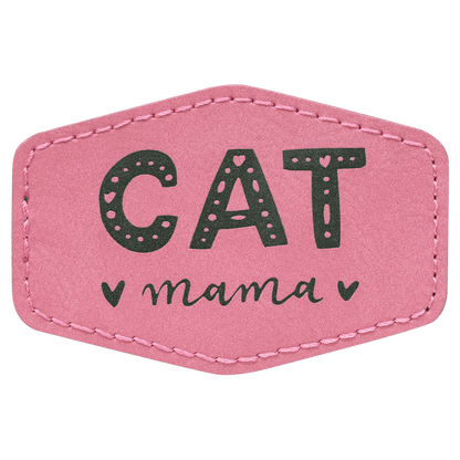 Pink 3" x 2" Laserable Leatherette Hex Patch with Kota Pro Adhesive
