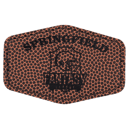Football 3" x 2" Laserable Leatherette Hex Patch with Kota Pro Adhesive