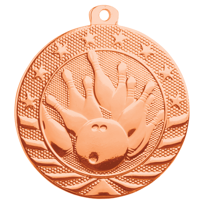Bright Bronze 2" Bowling Starbrite Medal