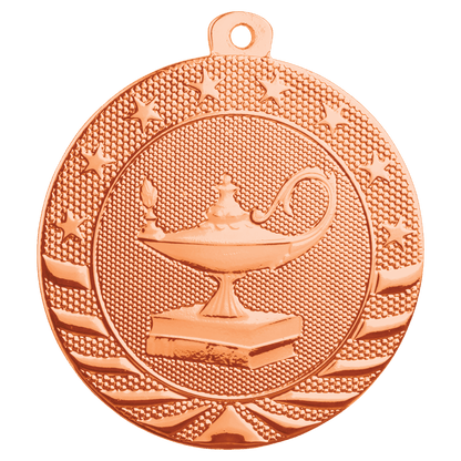 Bright Bronze 2" Lamp of Knowledge Starbrite Medal