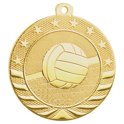 Bright Gold 2" Volleyball Starbrite Medal