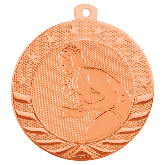 Bright Bronze 2" Female Wrestling Starbrite Medal