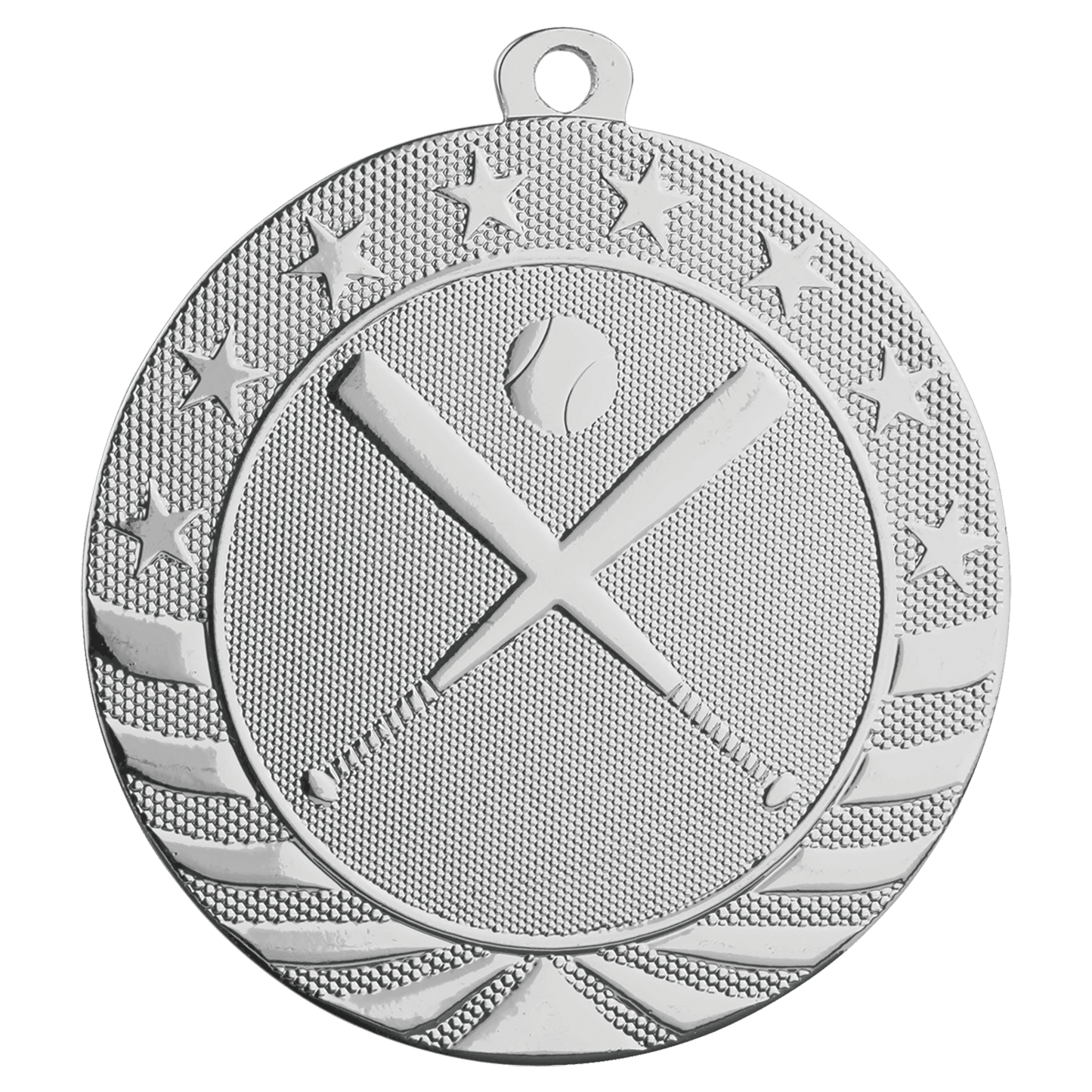 Bright Silver 2 3/4" Baseball/Softball Starbrite Medal