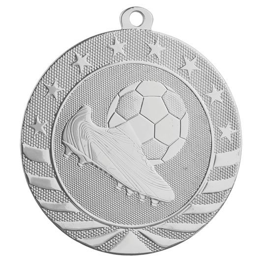 Bright Silver 2 3/4" Soccer Starbrite Medal