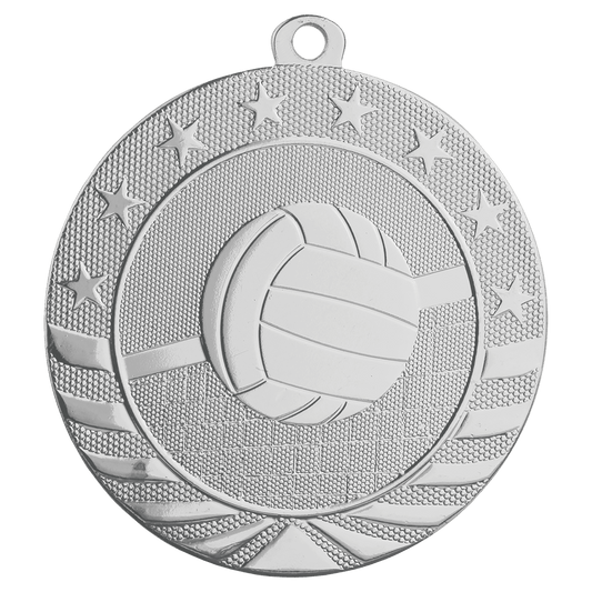 Bright Silver 2 3/4" Volleyball Starbrite Medal