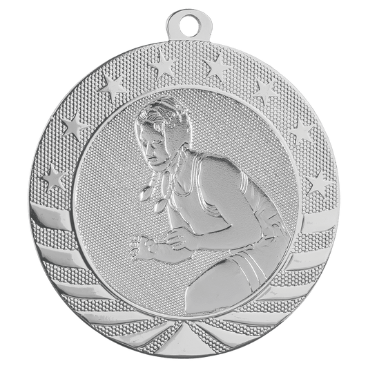 Bright Silver 2 3/4" Female Wrestling Starbrite Medal