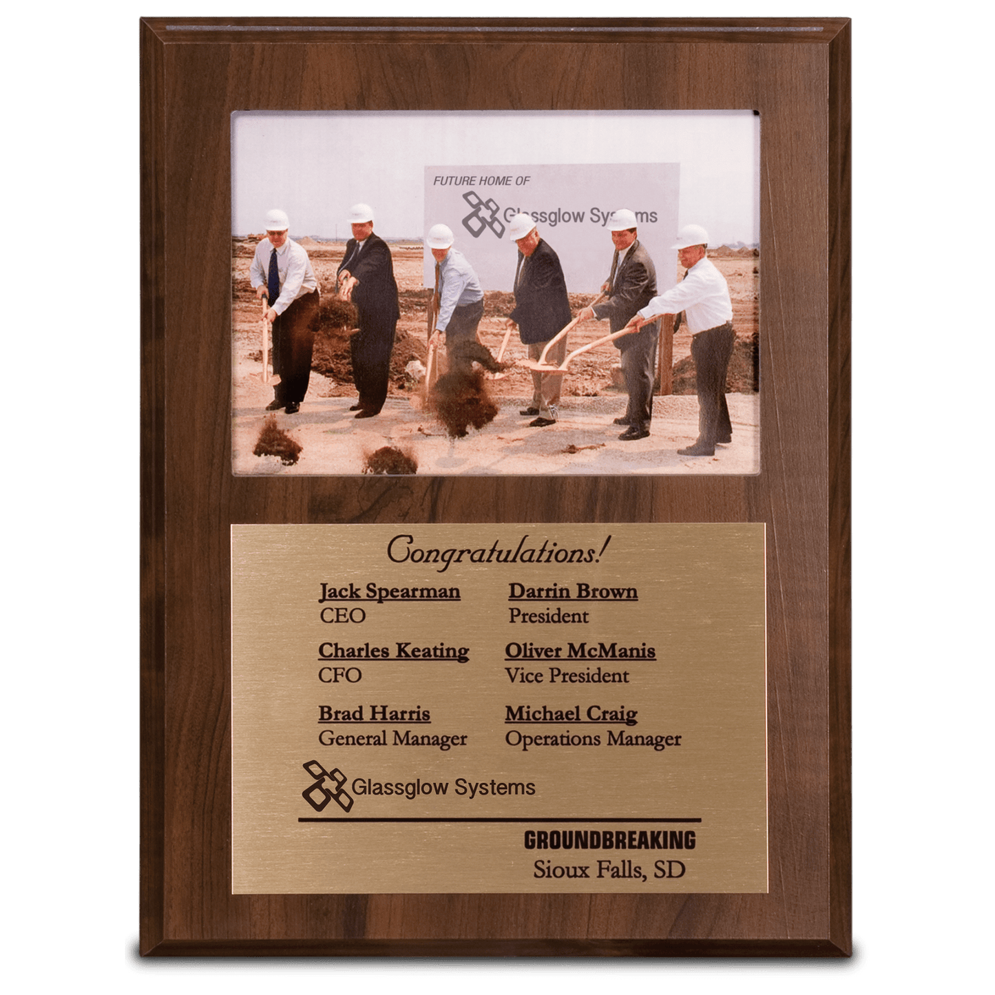 12" x 15" Cherry Finish Slide-In Frame Plaque with 10" x 8" Window