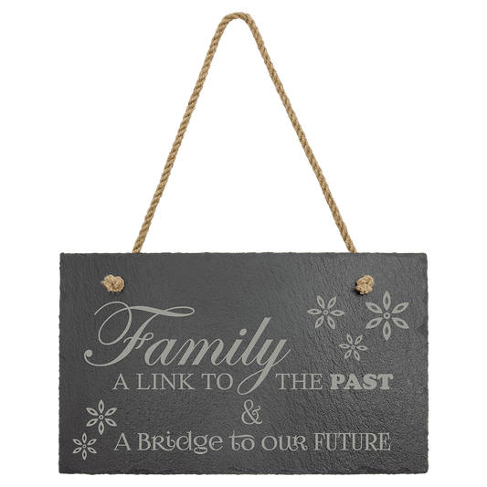 11 3/4" x 7" Rectangle Slate Decor with Hanger String