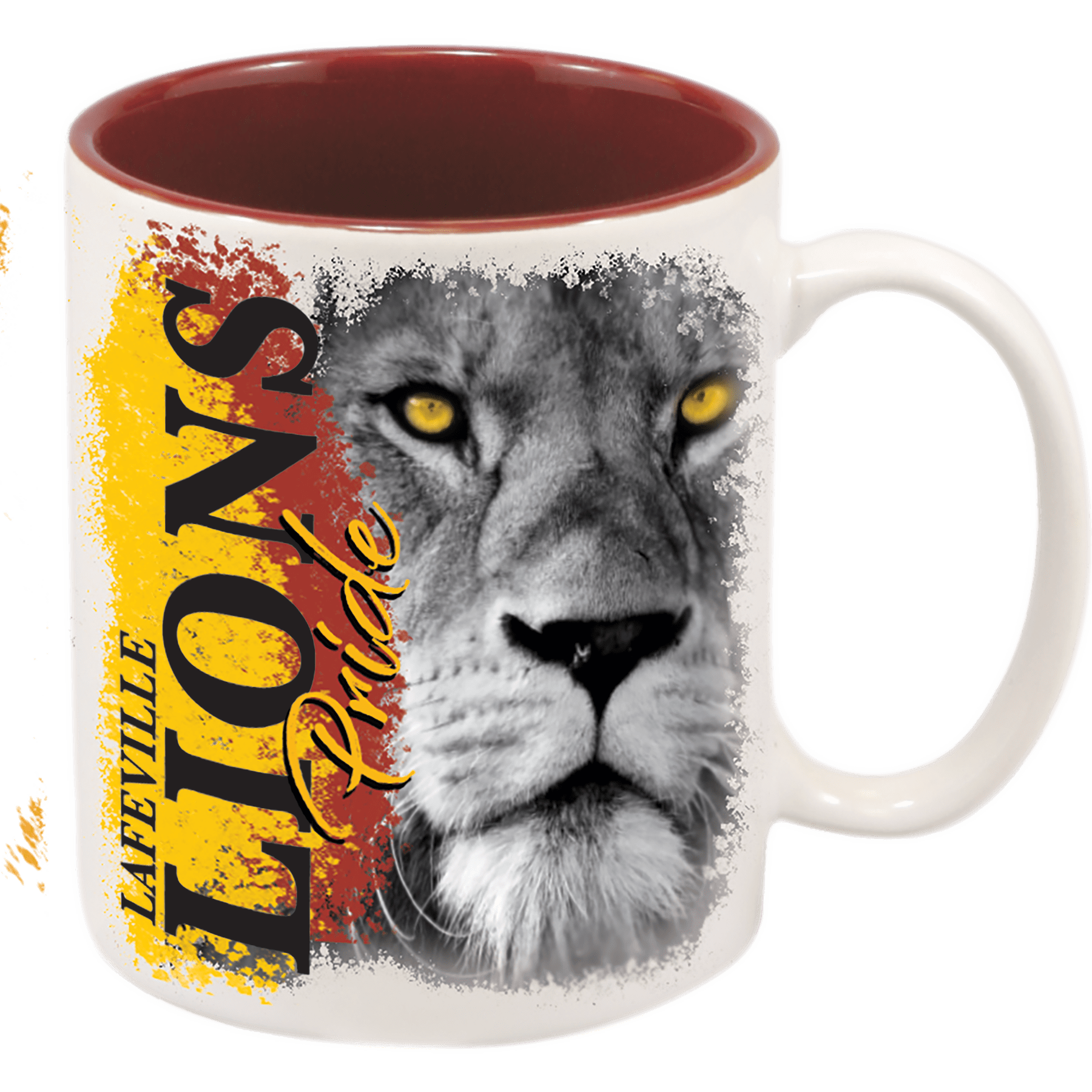 White Maroon 11 oz. Sublimatable Ceramic Mug