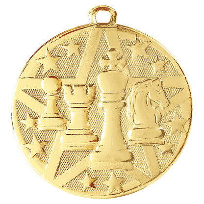 Gold 2" Superstar Chess Medal