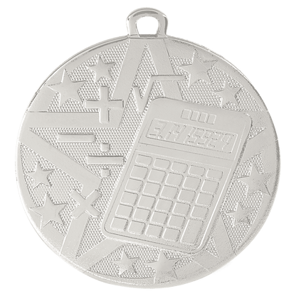 Silver 2" Superstar Math Medal