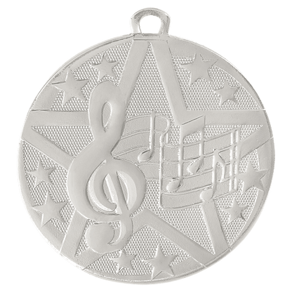 Silver 2" Superstar Music Medal