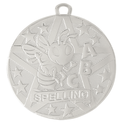 Silver 2" Superstar Spelling Medal