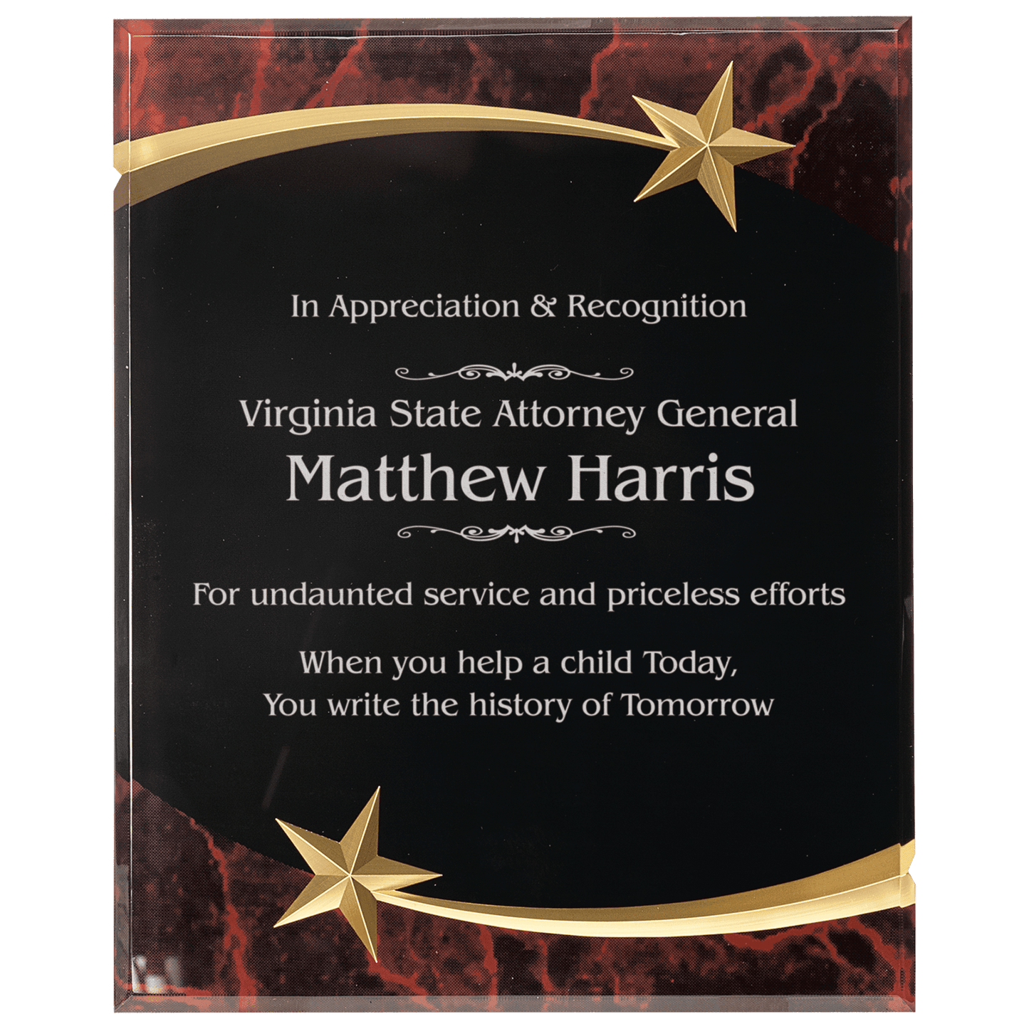 Red 8" x 10" Marble Shooting Star Acrylic Plaque