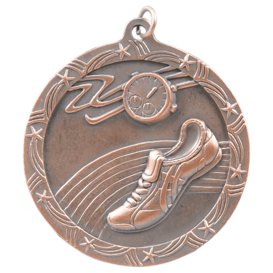 Antique Bronze 2 1/2" Track Shooting Star Medal