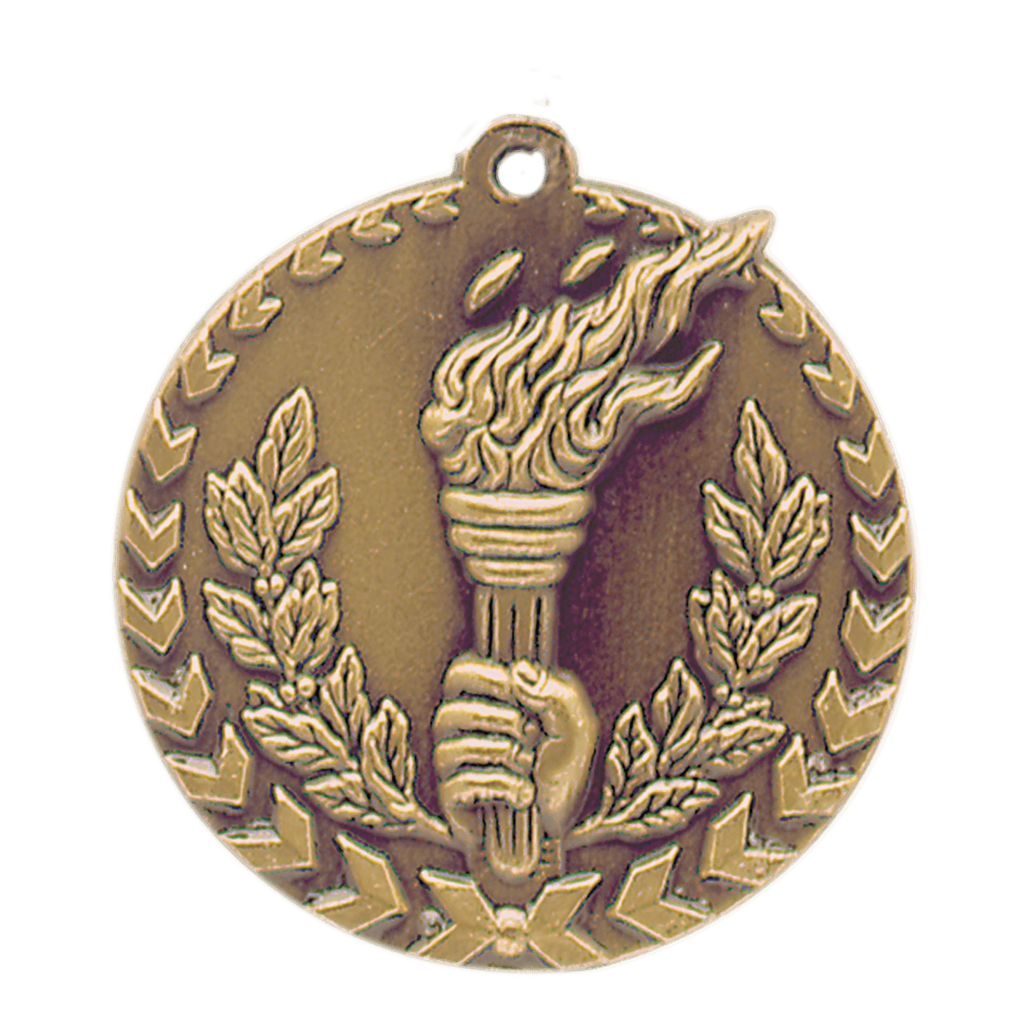 Antique Gold 1 3/4" Torch Millennium Medal