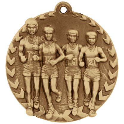 Antique Gold 1 3/4" Cross Country Millennium Medal