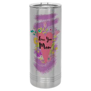 Full Color 22 oz. Polar Camel Skinny Tumbler with Slider Lid-Stainless Steel