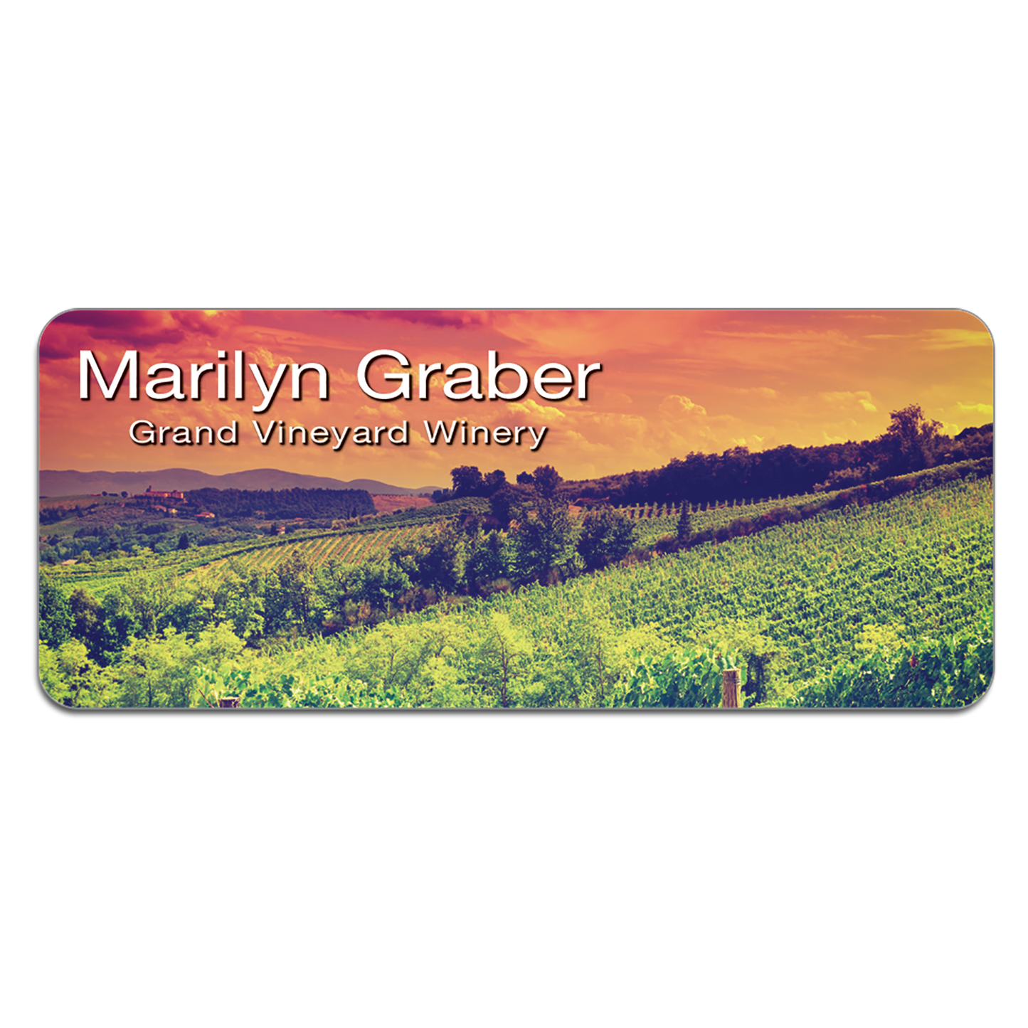 3" x 1.25" Matte White Unisub FRP Sublimatable Name Badge with Radius Corners