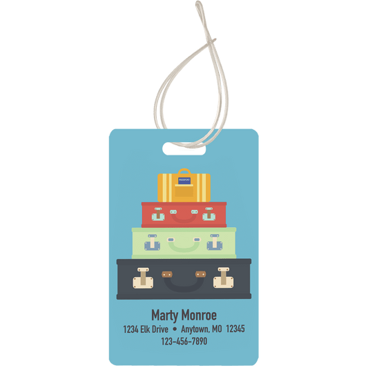 2-Sided Gloss Aluminum Rectangle Luggage Tag