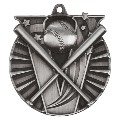 Antique Silver 2" Baseball/Softball Victory Medal