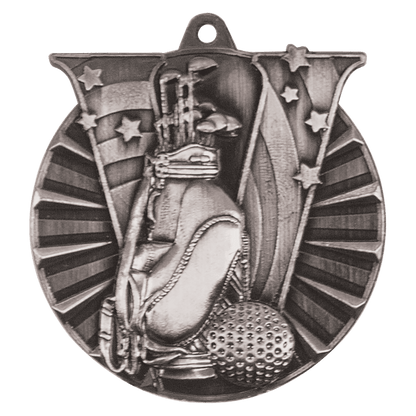 Antique Silver 2" Golf Victory Medal