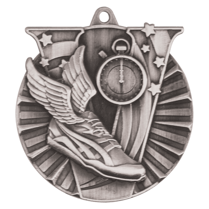 Antique Silver 2" Track Victory Medal