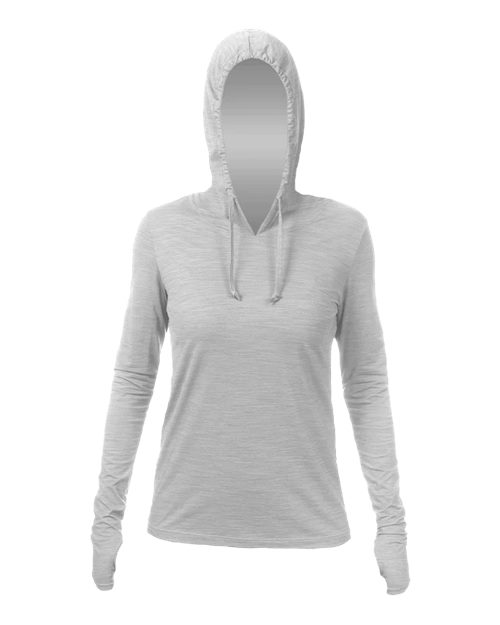 ANETIK WSBRZH0 Women's Breeze Tech Hooded Long Sleeve T-Shirt - Custom Decorated