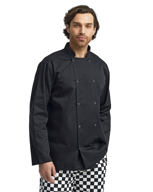 Artisan Collection by Reprime RP665 Unisex Studded Front Long-Sleeve Chef's Coat - Custom Decorated