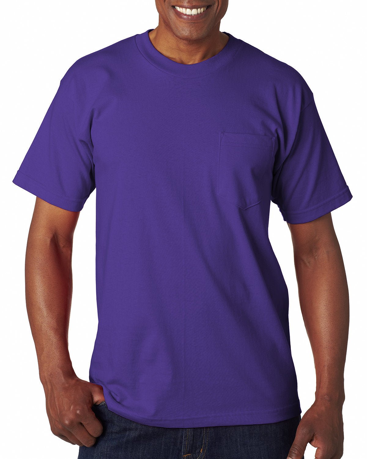 Bayside BA7100 Adult 6.1 oz., 100% Cotton Pocket T-Shirt