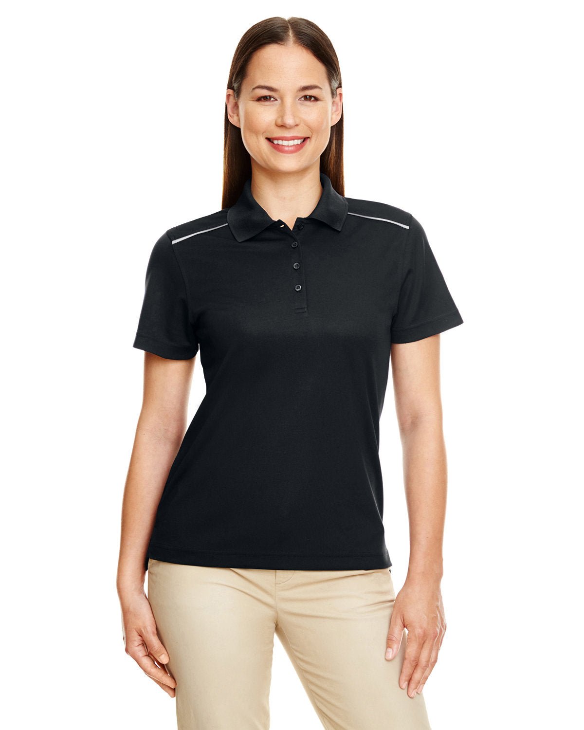 Core 365 78181R Ladies' Radiant Performance Piqu Polo with Reflective Piping - Custom Decorated